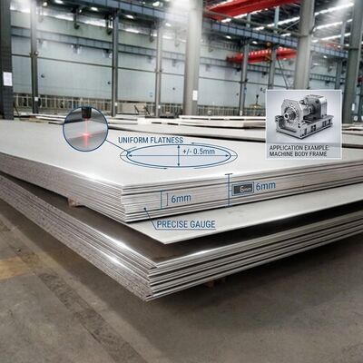Plaque d'acier inoxydable 304 laminée à froid, finition 2B, précision ultra fine de 0,1 à 0,8 mm, ± 0,01 mm pour les composants électroniques